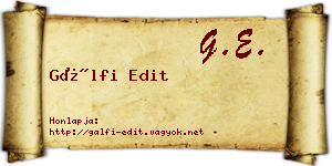 Gálfi Edit névjegykártya